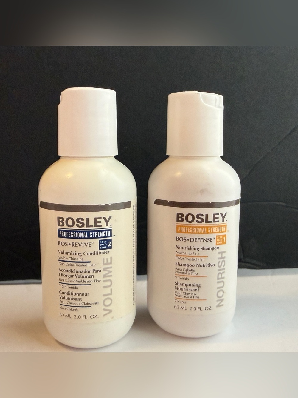 Bosley Professional Strength Shampoo Conditioner Set 2 oz Travel Size Hair Care